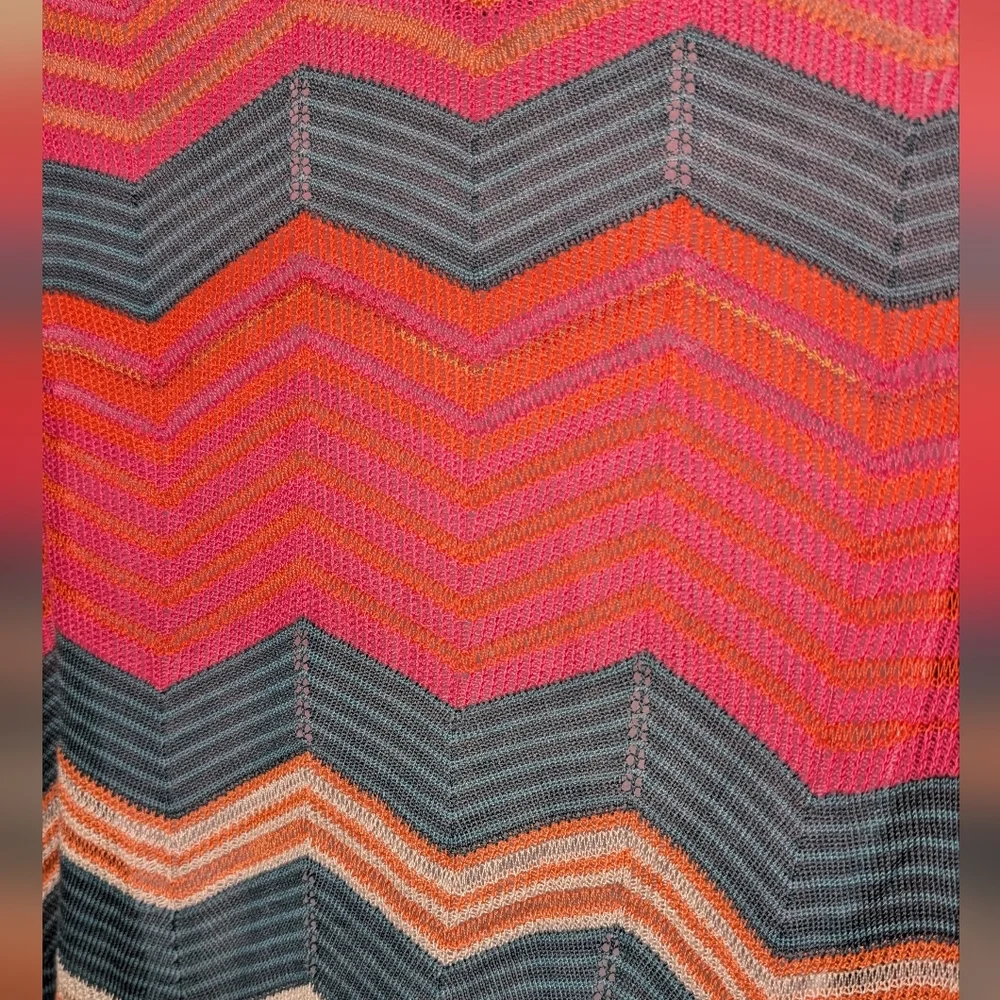 Lane Bryant Multicolor Chevron Cardigan Lightweight - Picture 4 of 7